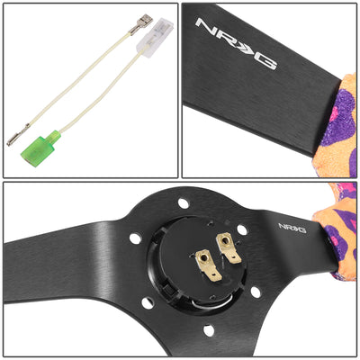 350mm 3in. Dish Vegan Micro Fiber Steering Wheel <br> Fits with 6 X 70mm Bolt Pattern