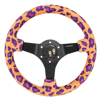 350mm 3in. Dish Vegan Micro Fiber Steering Wheel <br> Fits with 6 X 70mm Bolt Pattern