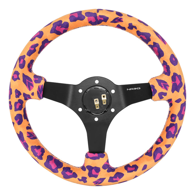 350mm 3in. Dish Vegan Micro Fiber Steering Wheel <br> Fits with 6 X 70mm Bolt Pattern