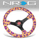 350mm 3in. Dish Vegan Micro Fiber Steering Wheel <br> Fits with 6 X 70mm Bolt Pattern