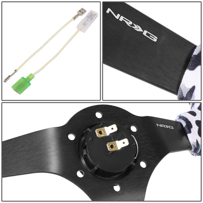 350mm 3in. Dish Vegan Micro Fiber Steering Wheel <br> Fits with 6 X 70mm Bolt Pattern