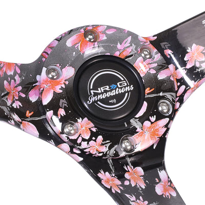 350mm 3in. Dish Leather Wrapped Steering Wheel <br> Fits with 6 X 70mm Bolt Pattern