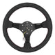 350mm 3in. Dish Leather Wrapped Steering Wheel <br> Fits with 6 X 70mm Bolt Pattern