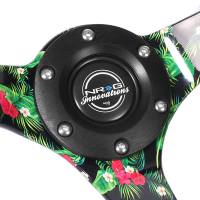 350mm 3in. Dish Leather Wrapped Steering Wheel <br> Fits with 6 X 70mm Bolt Pattern