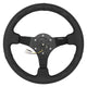 350mm 3in. Dish Leather Wrapped Steering Wheel <br> Fits with 6 X 70mm Bolt Pattern