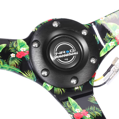 350mm 3in. Dish Suede Leather Steering Wheel <br> Fits with 6 X 70mm Bolt Pattern