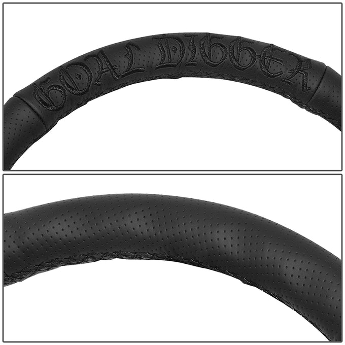 350mm 1.5 in. Deep Perforated Leather Steering Wheel <br> Fits with 6 X 70mm Bolt Pattern