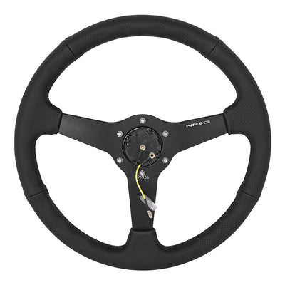 350mm 1.5 in. Deep Perforated Leather Steering Wheel <br> Fits with 6 X 70mm Bolt Pattern