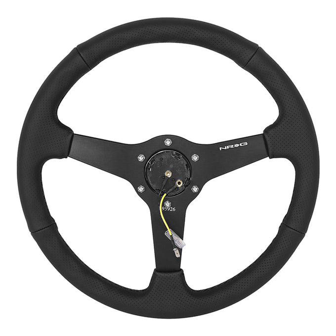 350mm 1.5 in. Deep Perforated Leather Steering Wheel <br> Fits with 6 X 70mm Bolt Pattern