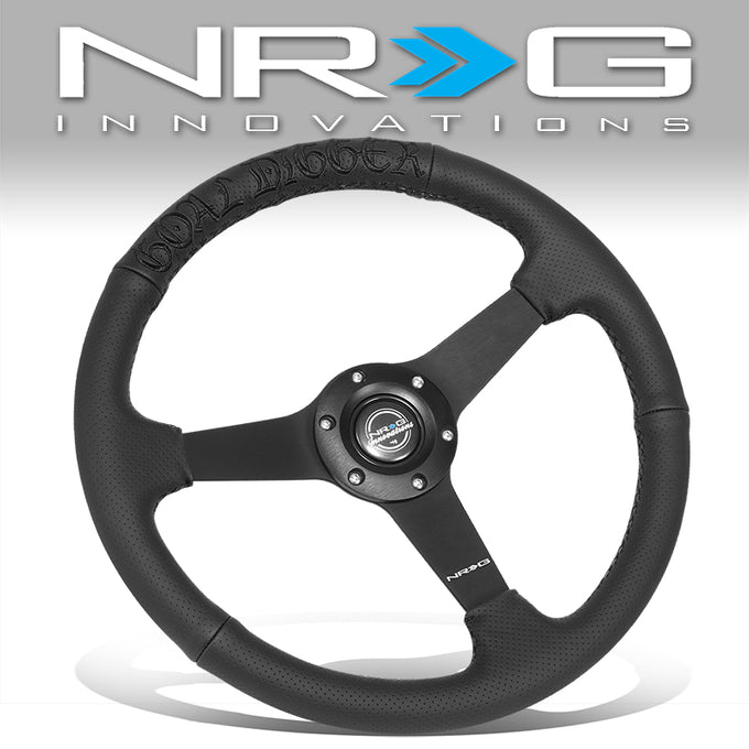350mm 1.5 in. Deep Perforated Leather Steering Wheel <br> Fits with 6 X 70mm Bolt Pattern