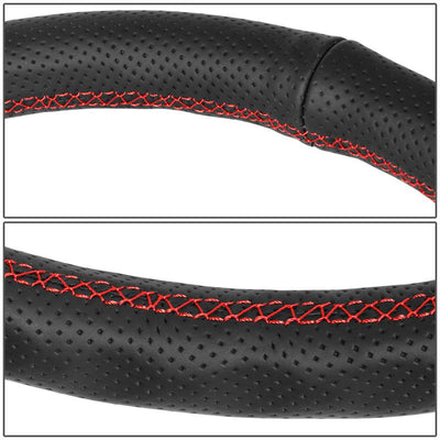 380mm 1 in. Dish Leather Racing Steering Wheel <br> Fits with 6 X 70mm Bolt Pattern