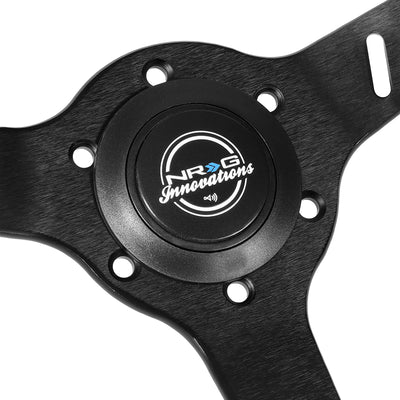 380mm 1 in. Dish Leather Racing Steering Wheel <br> Fits with 6 X 70mm Bolt Pattern