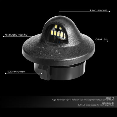 White LED License Plate Lights <br>99-16 Ford F-250 -F-550 Super Duty, 97-03 Ford F-150 F-250