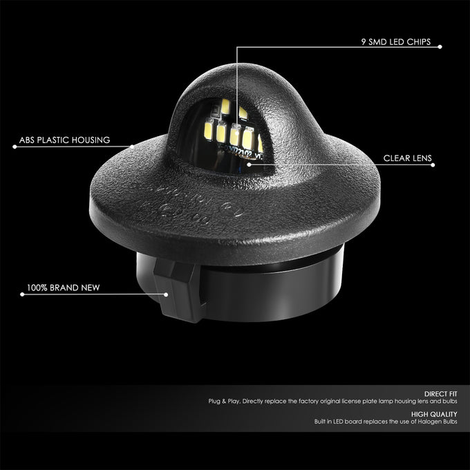 White LED License Plate Lights <br>99-16 Ford F-250 -F-550 Super Duty, 97-03 Ford F-150 F-250