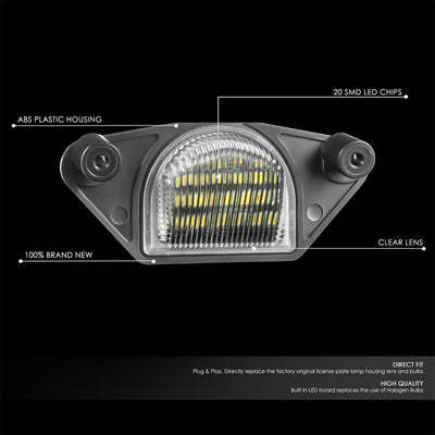 White LED License Plate Lights <br>88-00 Chevy / GMC C/K 1500-3500 Suburban
