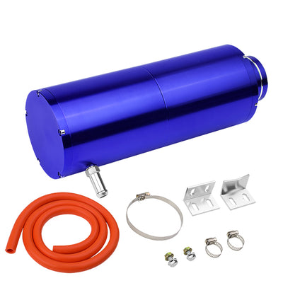 Universal Aluminum 3/8 in. Barb Coolant Recovery Overflow Tank - 8.5 in. x 3 in.