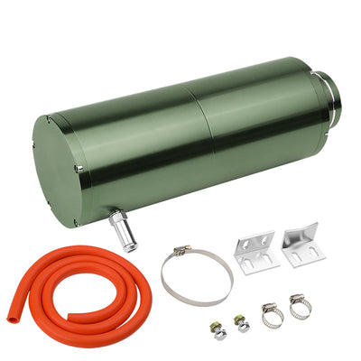 Universal Aluminum 3/8 in. Barb Coolant Recovery Overflow Tank - 8.5 in. x 3 in.