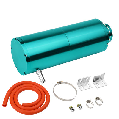 Universal Aluminum 3/8 in. Barb Coolant Recovery Overflow Tank - 8.5 in. x 3 in.