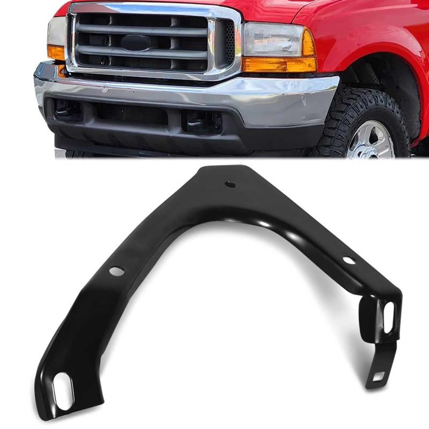 Front Right Side Outer Bumper Bracket <br> 01-02 Ford F-250 F-350 Super Duty