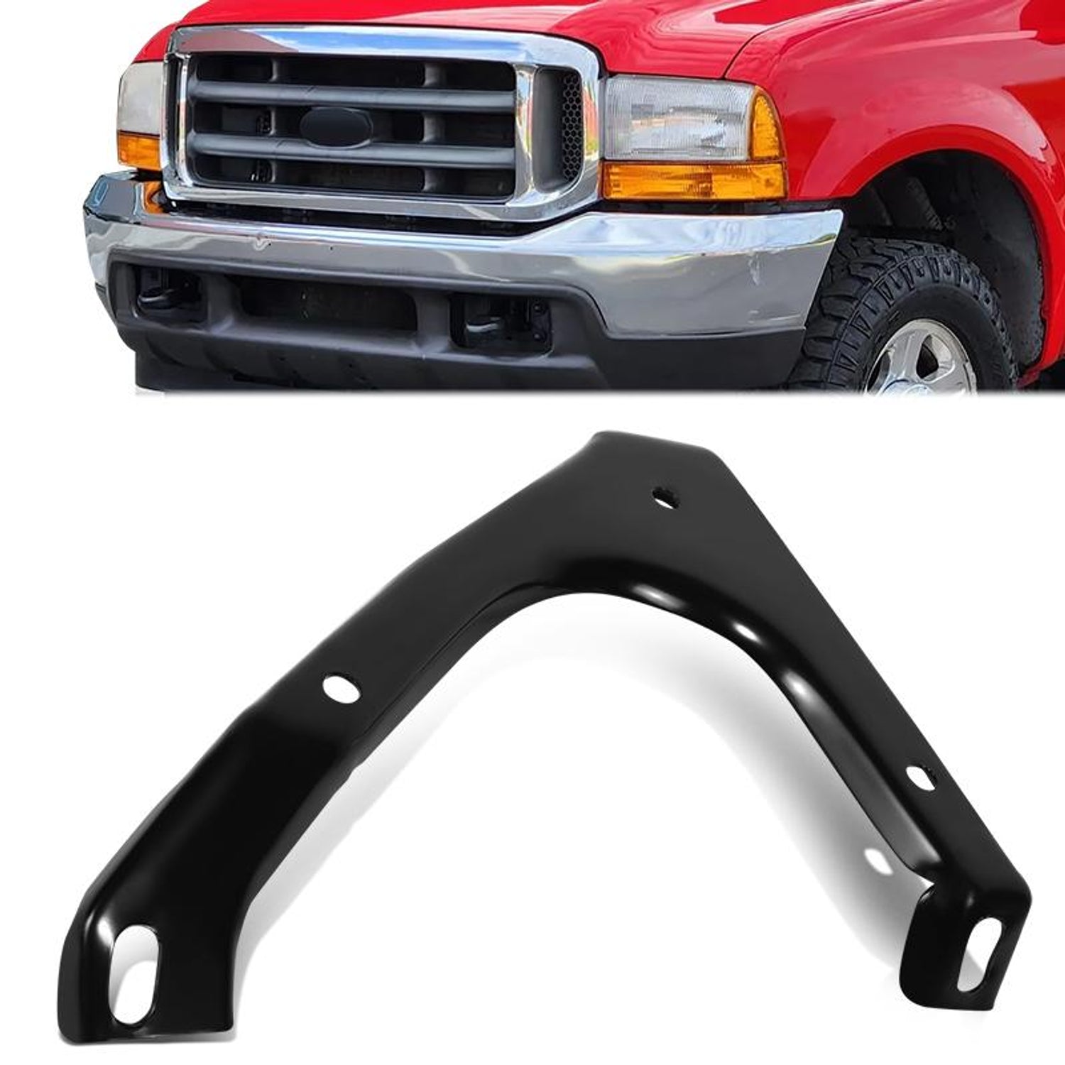 Front Right Side Outer Bumper Bracket <br> 01-04 Ford F-250 F-350 Super Duty