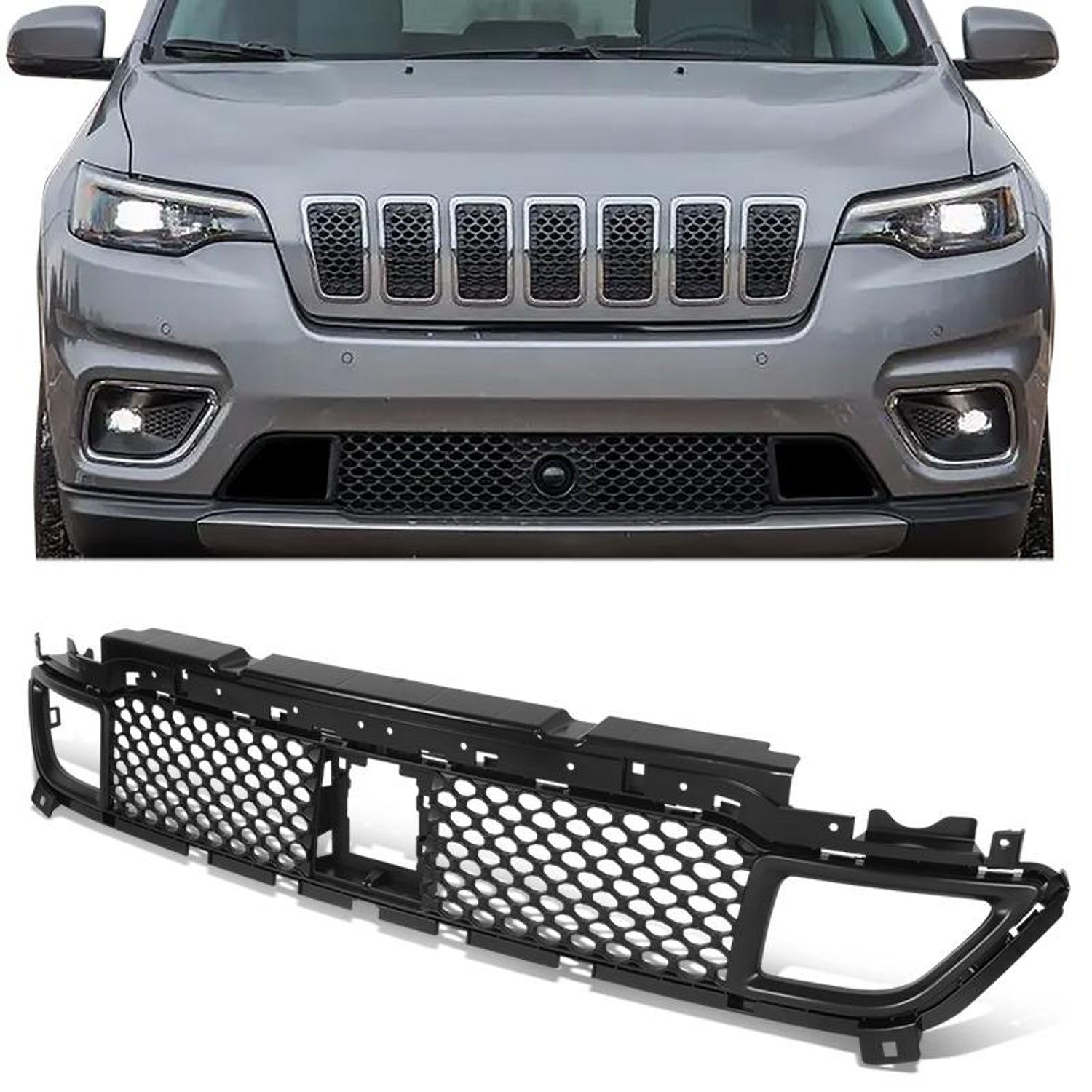 Factory Style Front Lower Bumper Grille <br> 19-23 Jeep Cherokee