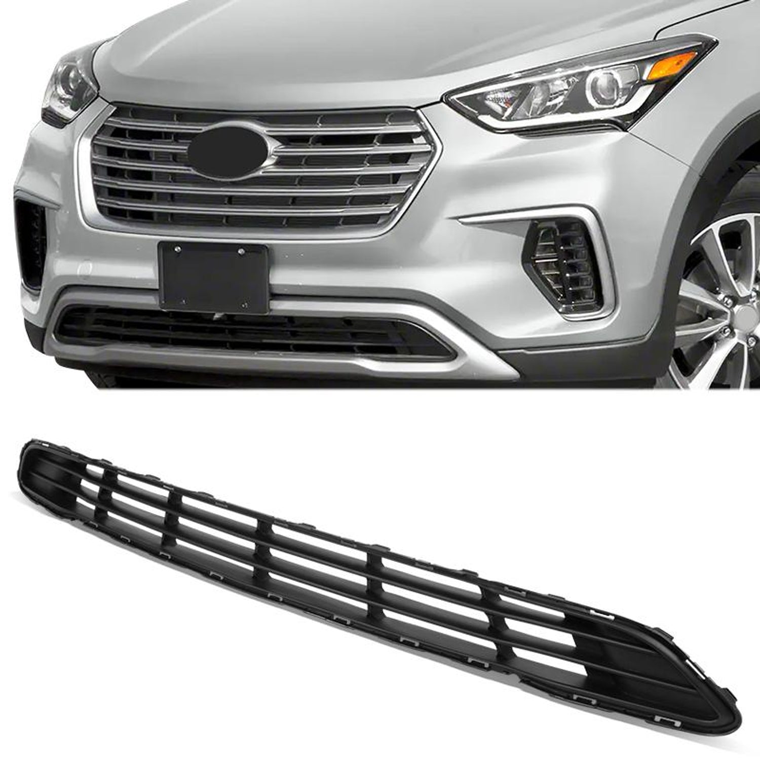 Factory Style Front Bumper Grille <br> 17-18 Hyundai Santa Fe