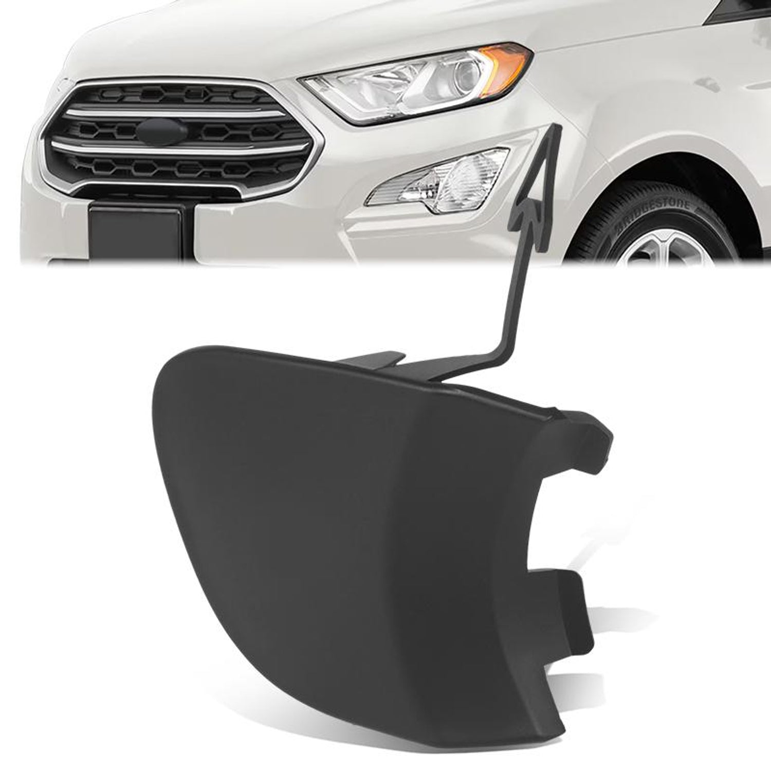 Front Bumper Tow Hook Cap Cover <br> 18-22 Ford EcoSport