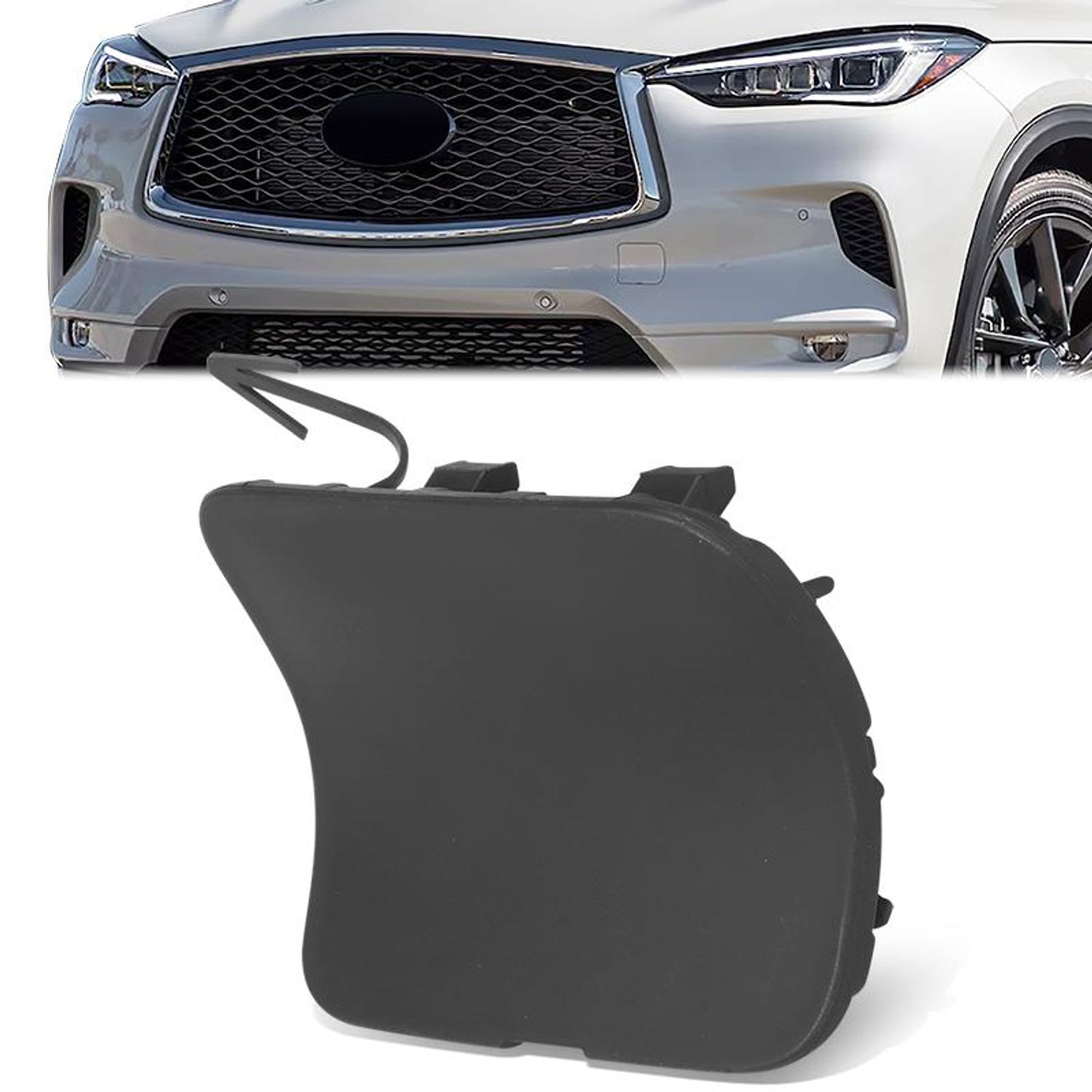 Front Left Bumper Tow Hook Cover <br> 19-25 Infiniti Qx50
