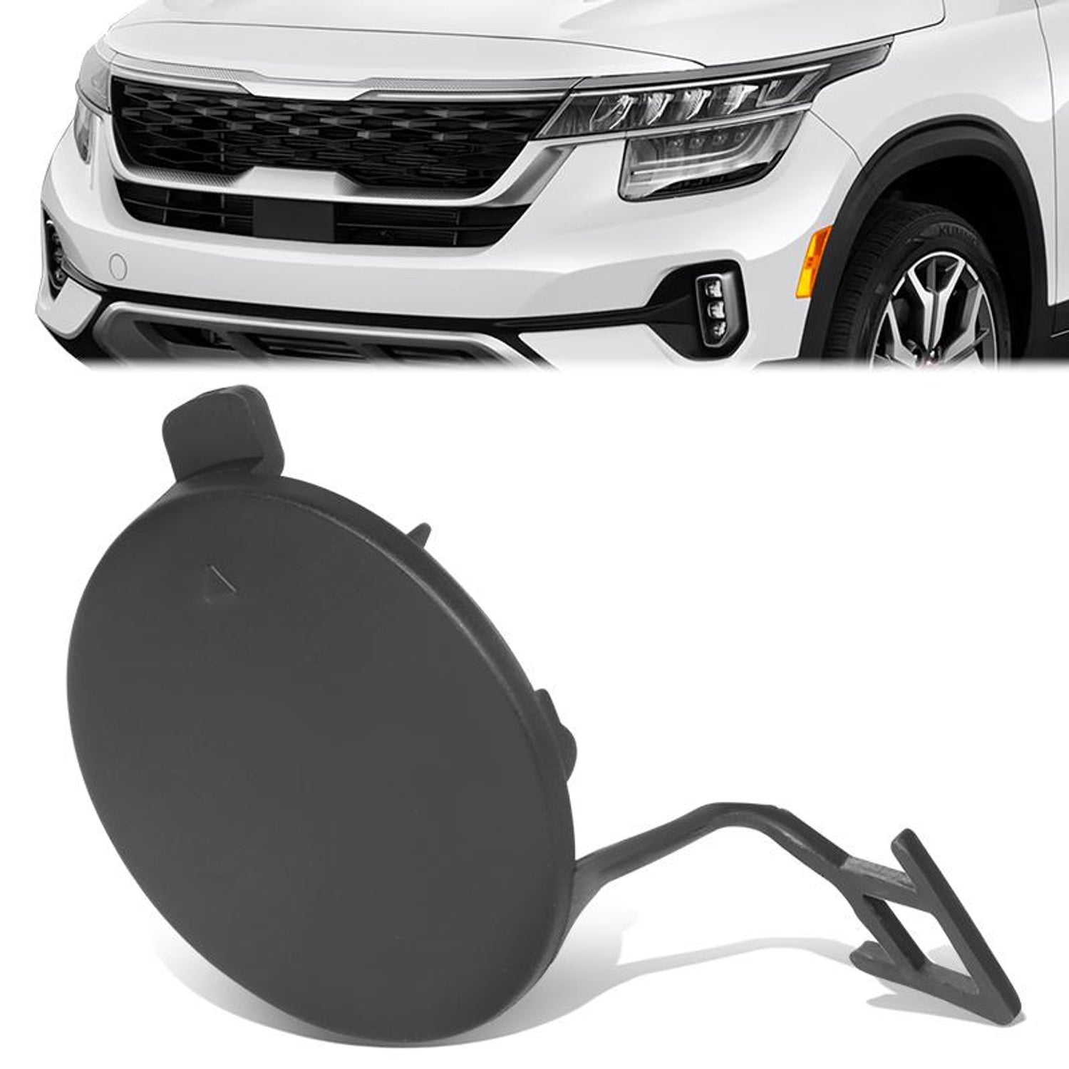 Front Bumper Tow Hook Cover <br> 21-25 Kia Seltos