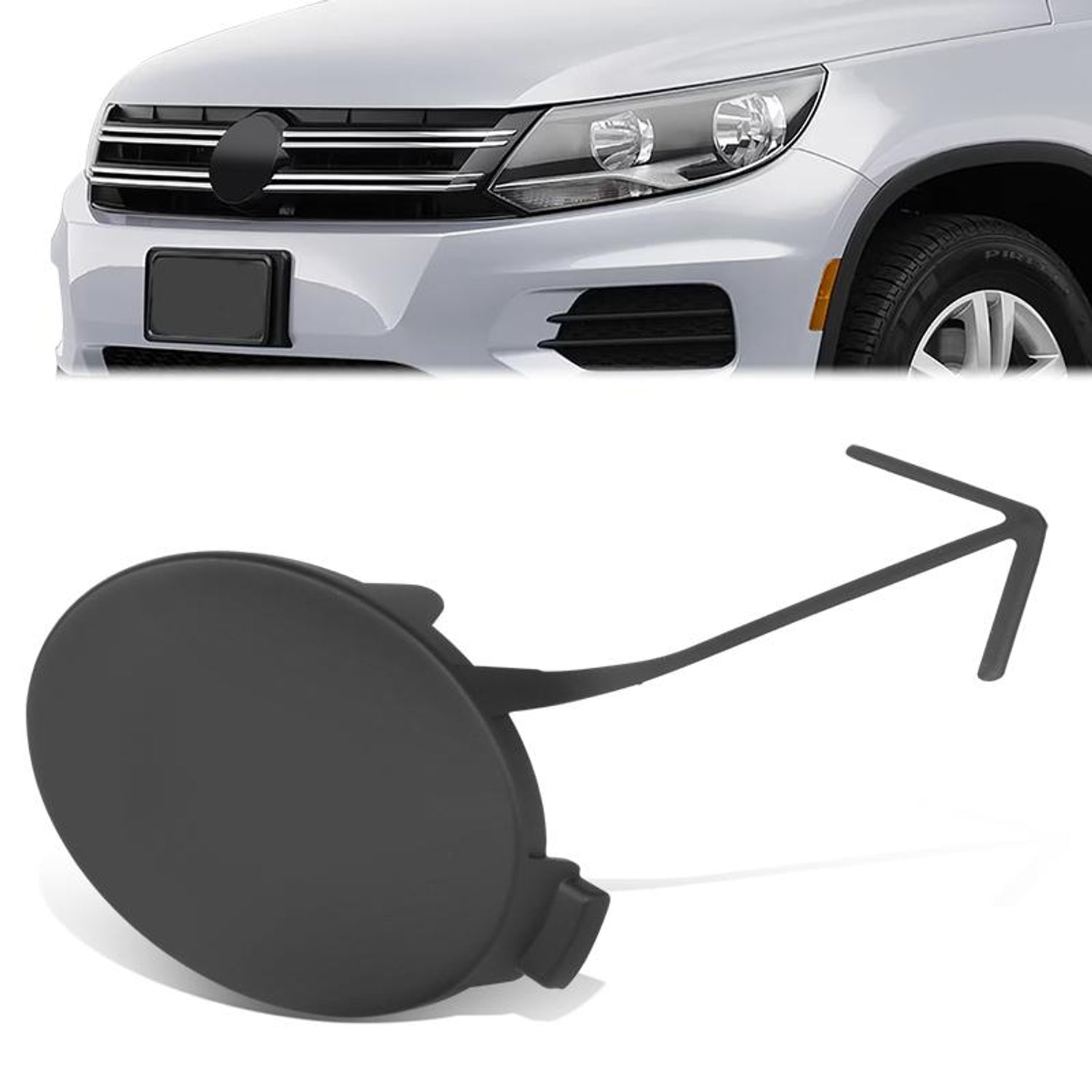 Front Bumper Tow Hook Cover <br> 12-18 Volkswagen Tiguan Limited