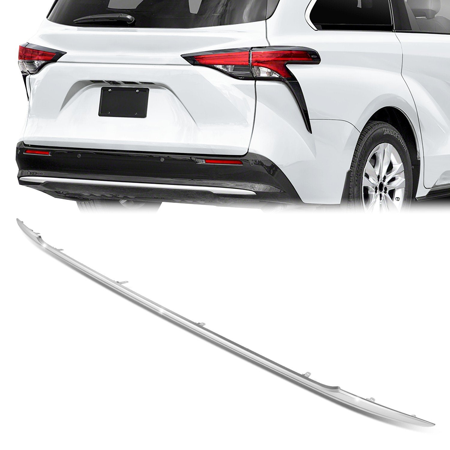 Rear Bumper Cover Lower Molding Trim <br>21-25 Toyota Sienna Limited Platinum