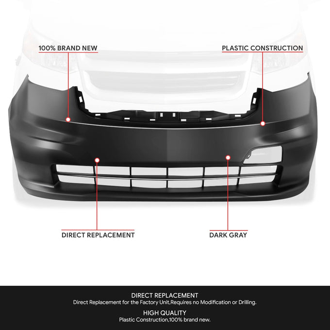 Factory Style Front Bumper Cover <br>15-18 Chevrolet City Express