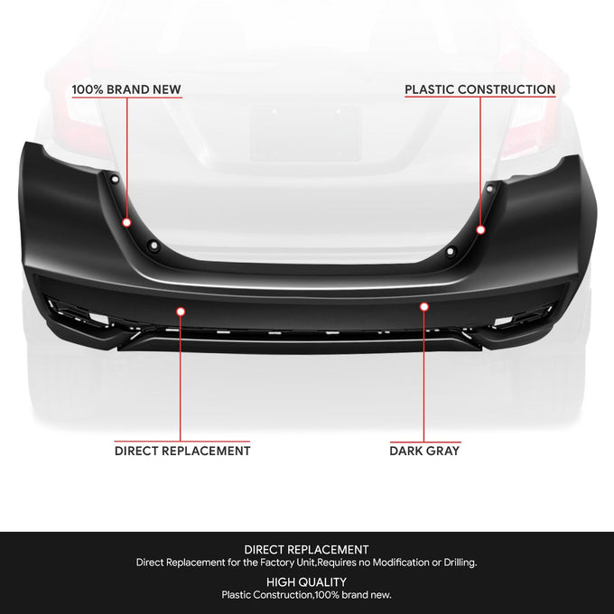Factory Style Rear Bumper Cover <br>18-20 Honda Fit