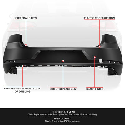 Factory Style Rear Bumper Cover <br> 18-21 Volkswagen GOLF GTI
