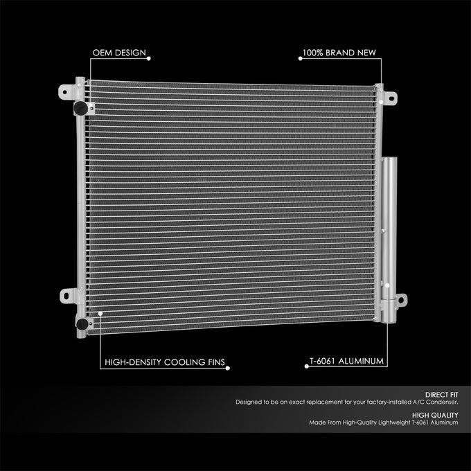 Factory Style Aluminum A/C Condenser <BR>16-21 Honda Civic 2.7L
