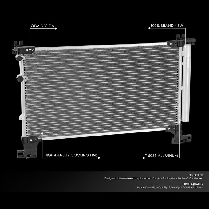 Factory Style Aluminum A/C Condenser <BR>16-17 Lexus IS200t, 16-23 IS300
