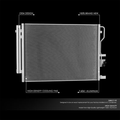 Factory Style Aluminum A/C Condenser <BR>16-18 Hyundai Tucson 1.6L