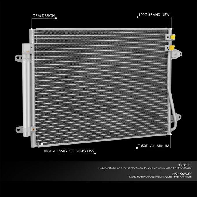 Factory Style Aluminum A/C Condenser <BR>17-21 Volkswagen Passat