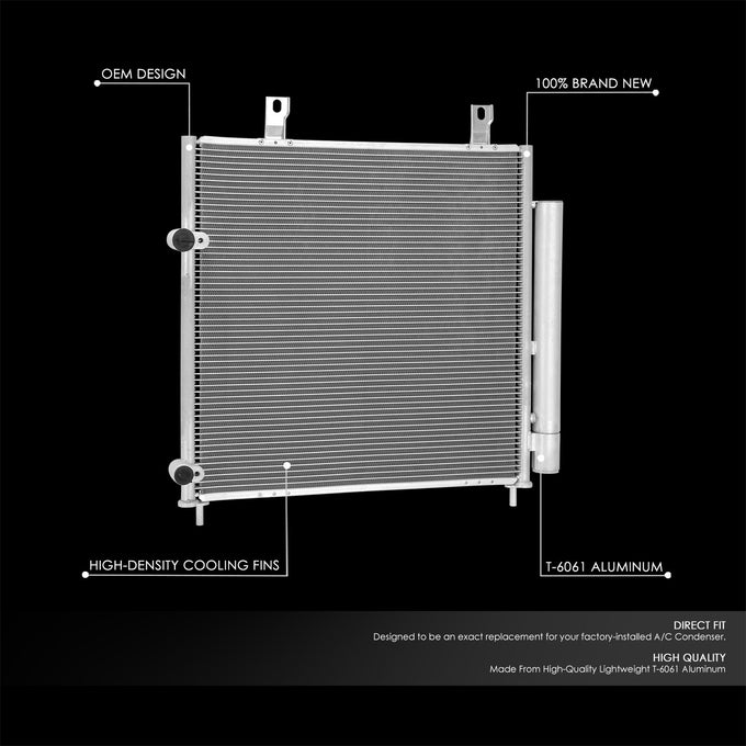 Factory Style Aluminum A/C Condenser <BR>17-22 Mitsubishi Mirage G4