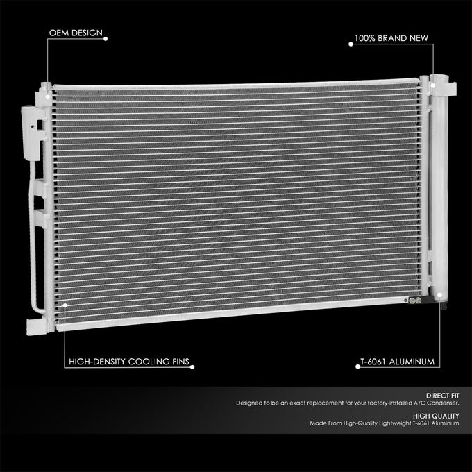 Factory Style A/C Condenser <BR> 16-19 Infiniti Q50, Q60 2.0T