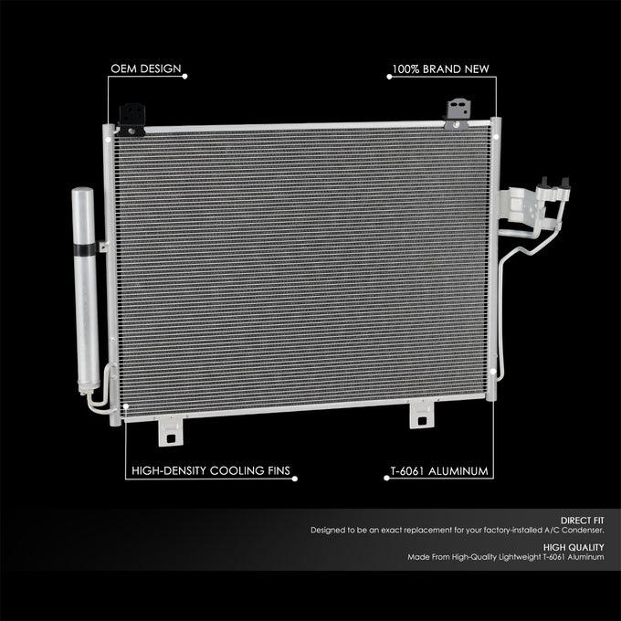 Factory Style Aluminum A/C Condenser <BR>16-23 Mazda CX-9