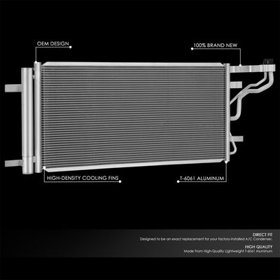 Factory Style Aluminum A/C Condenser <BR>17-19 Hyundai Elantra