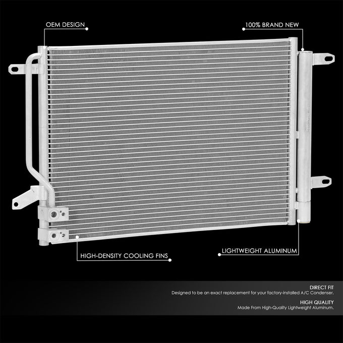 Factory Style A/C Condenser <BR> 16-19 Volkswagen Beetle, Jetta