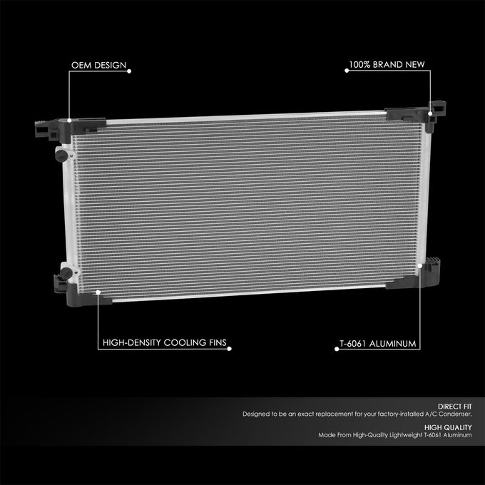 Factory Style Aluminum A/C Condenser <BR>17-22 Toyota Prius Prime
