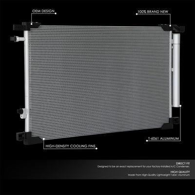Factory Style A/C Condenser <BR>19-22 Lexus ES350/Toyota Avalon, 18-24 Camry,19-24 RAV4