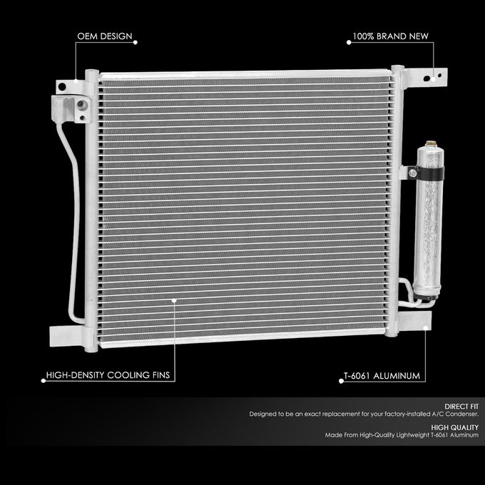 Factory Style A/C Condenser <BR> 17-19 Nissan Sentra