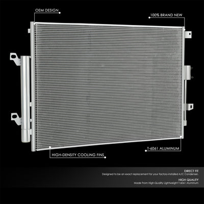 Factory Style Aluminum A/C Condenser <BR>19-24 Jeep Cherokee