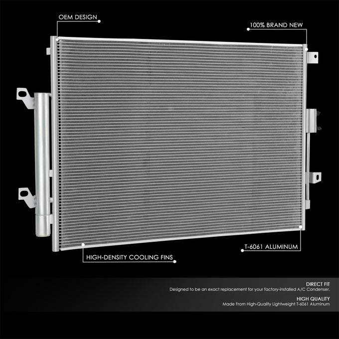 Factory Style Aluminum A/C Condenser <BR>19-24 Jeep Cherokee