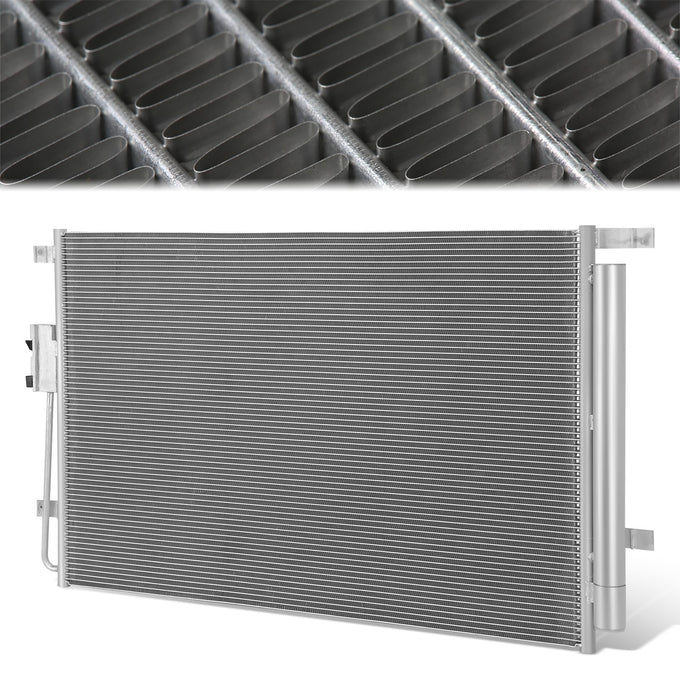 Factory Style Aluminum A/C Condenser <BR>19-20 Hyundai Santa Fe 2.4L