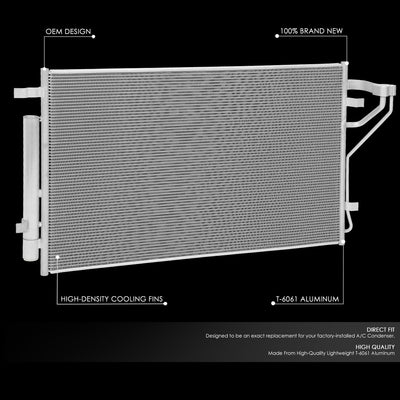 Factory Style A/C Condenser <BR> 20-22 Hyundai Sonata 2.5L